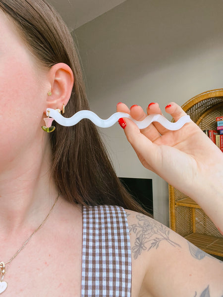 Pink Lily Bead Earrings