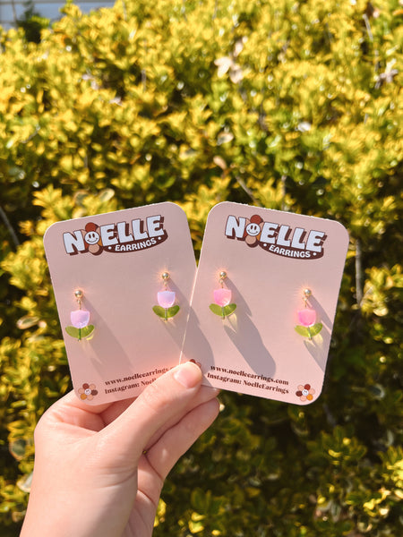 Tulip Glass Bead Earrings