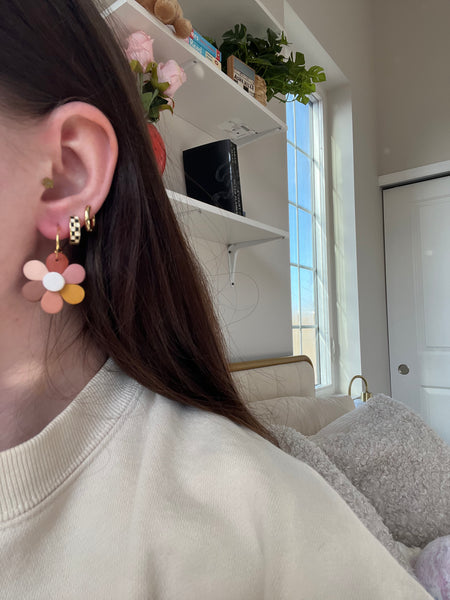 Mini Boho Multi Colored Flower Earrings