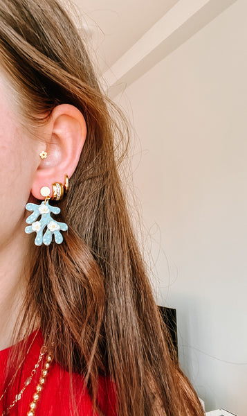 Floral Coral Earrings