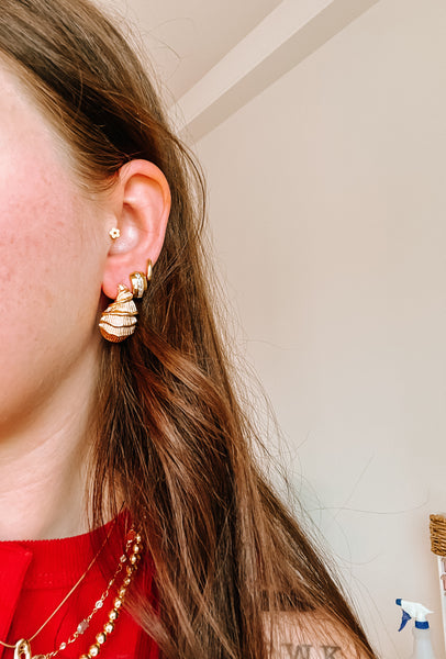 Gold Funky Shell Earrings