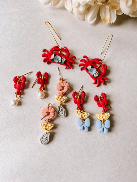 Lobster Lemon Bow Earrings