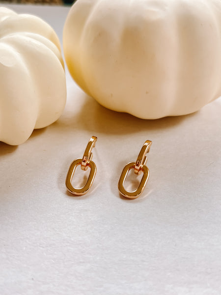 Gold Link Drop Earrings