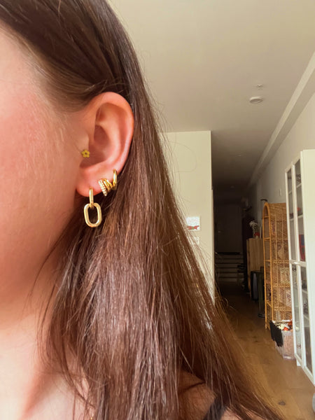 Gold Link Drop Earrings