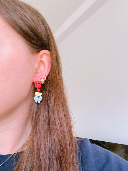 Lobster Lemon Bow Earrings