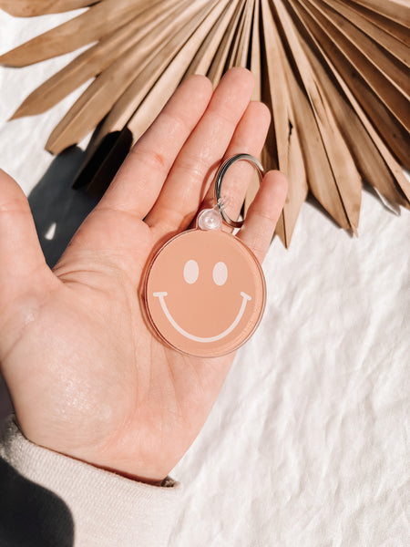 Pink Happy Keychain