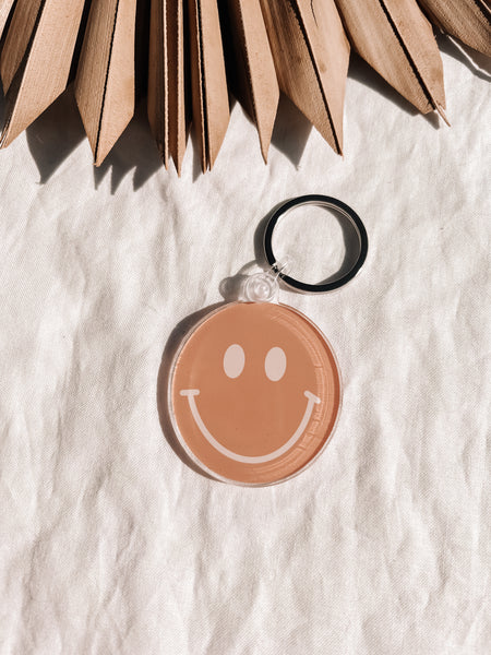 Pink Happy Keychain