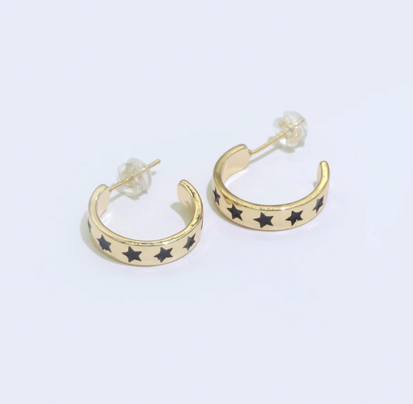 Gold Plated Star Hoops