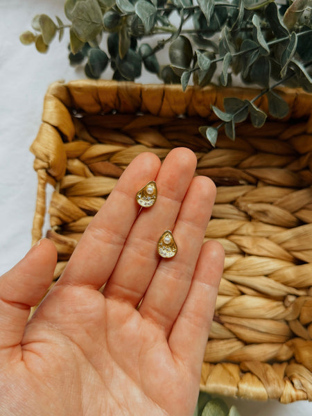 Gold Oyster Studs