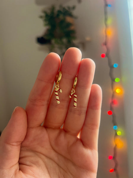 Gold Candy Cane Huggies