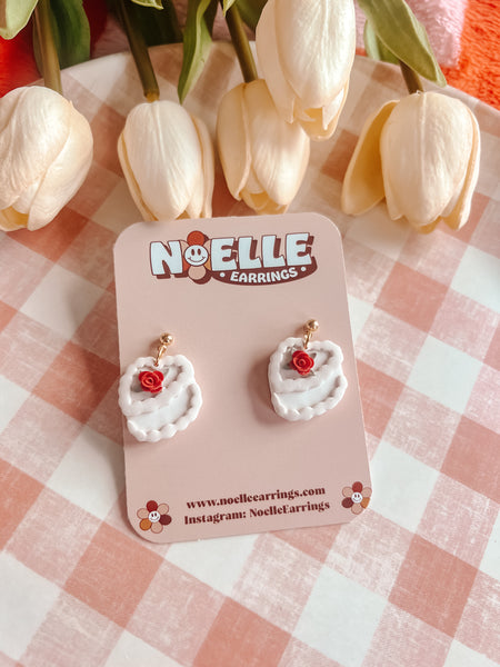 Vintage Heart Cake Earrings