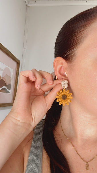 Wicker Sunflower Earrings