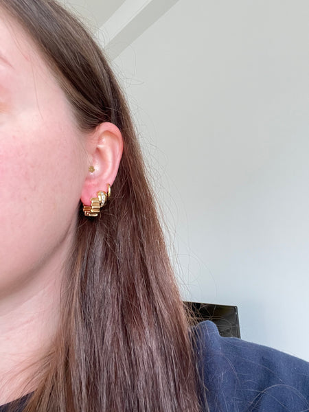 Wavy Huggie Earrings