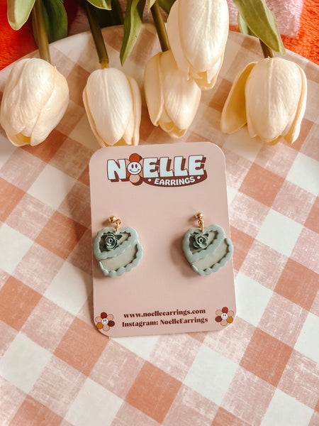 Vintage Heart Cake Earrings