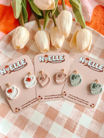 Vintage Heart Cake Earrings