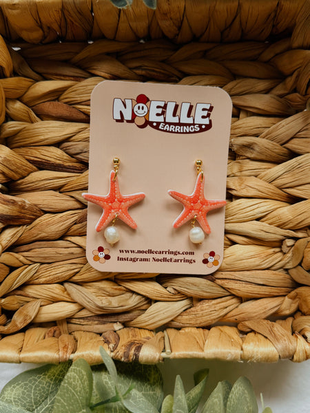 Pearl Starfish Earrings