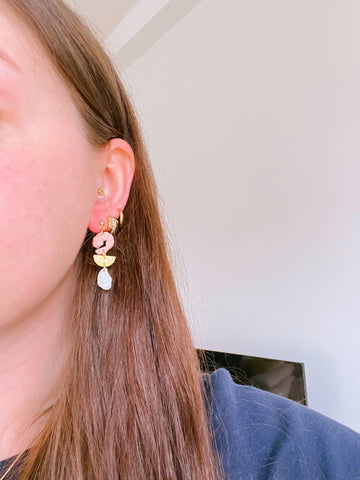 Shrimp Lemon Oyster Earrings