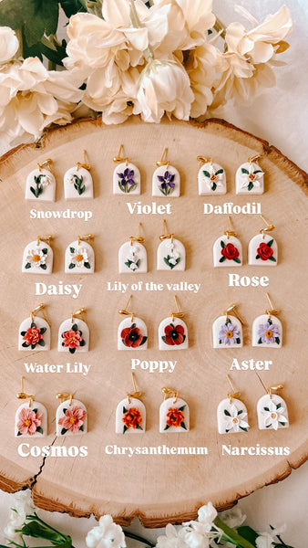 Birth Flower Earrings