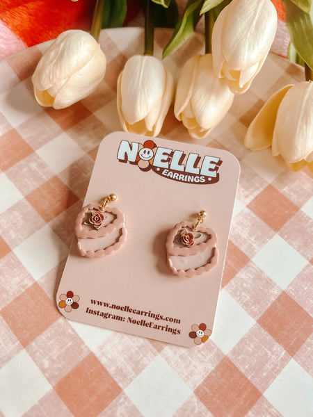 Vintage Heart Cake Earrings