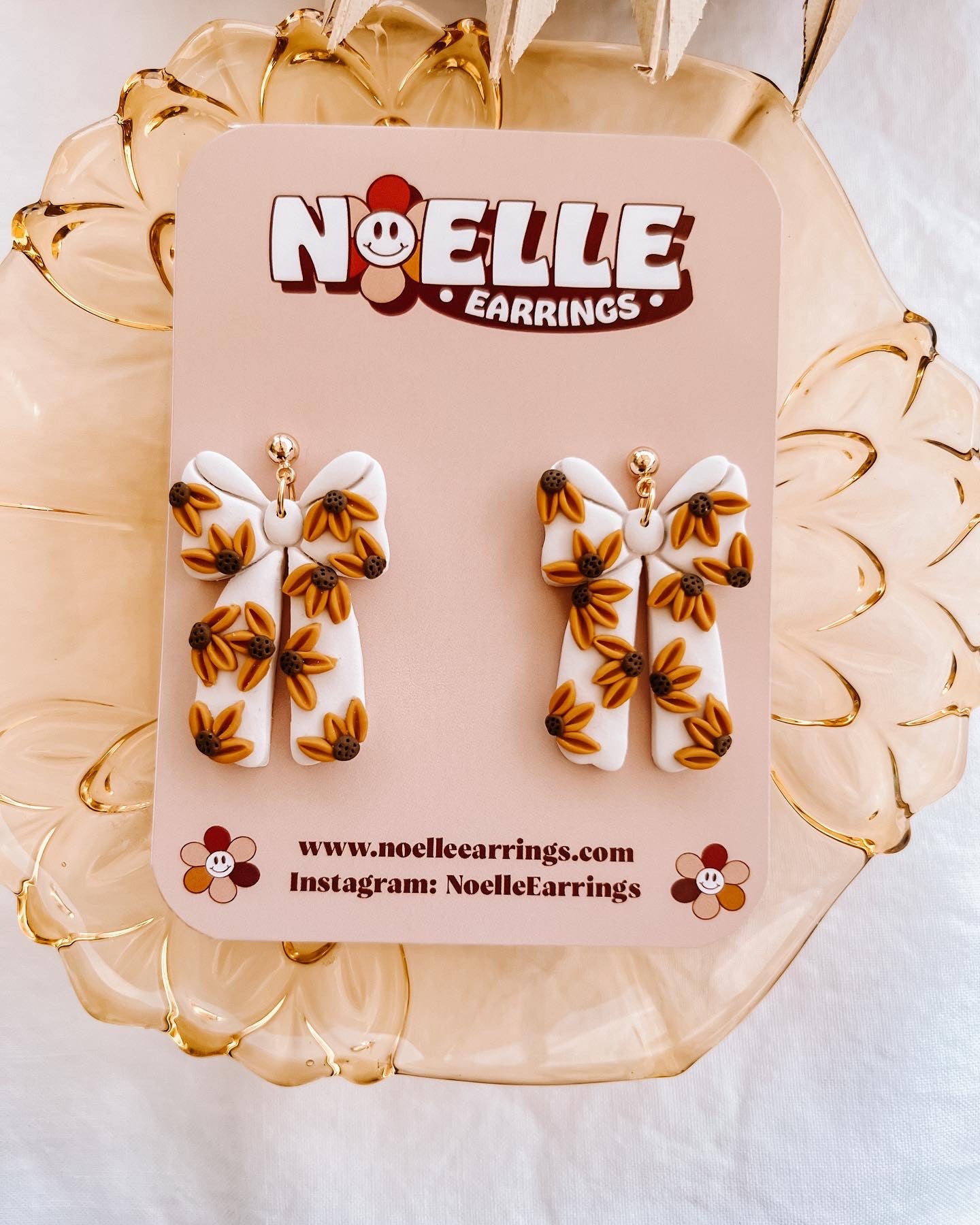 Sunflower Bow Earrings