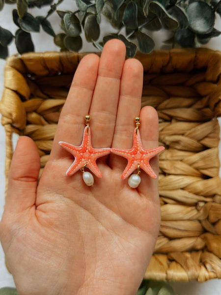 Pearl Starfish Earrings