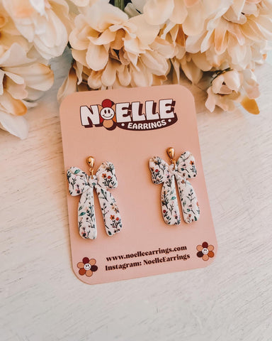 Ditsy Floral Bow Earrings