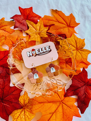 Multi-Colored Ghost Flower Earrings
