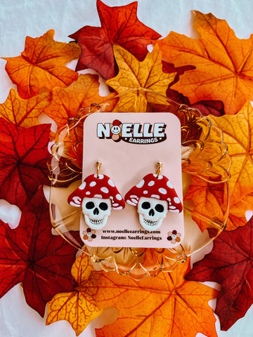 Mushroom Skull Earrings