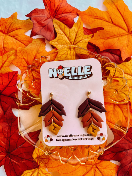 Multi Leaf Drop Earrings