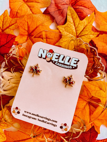 Gold Filled Maple Leaf Studs