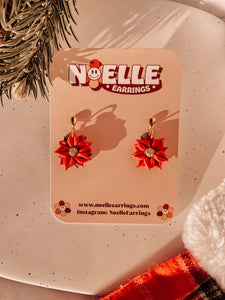 Mini Poinsettia Earrings