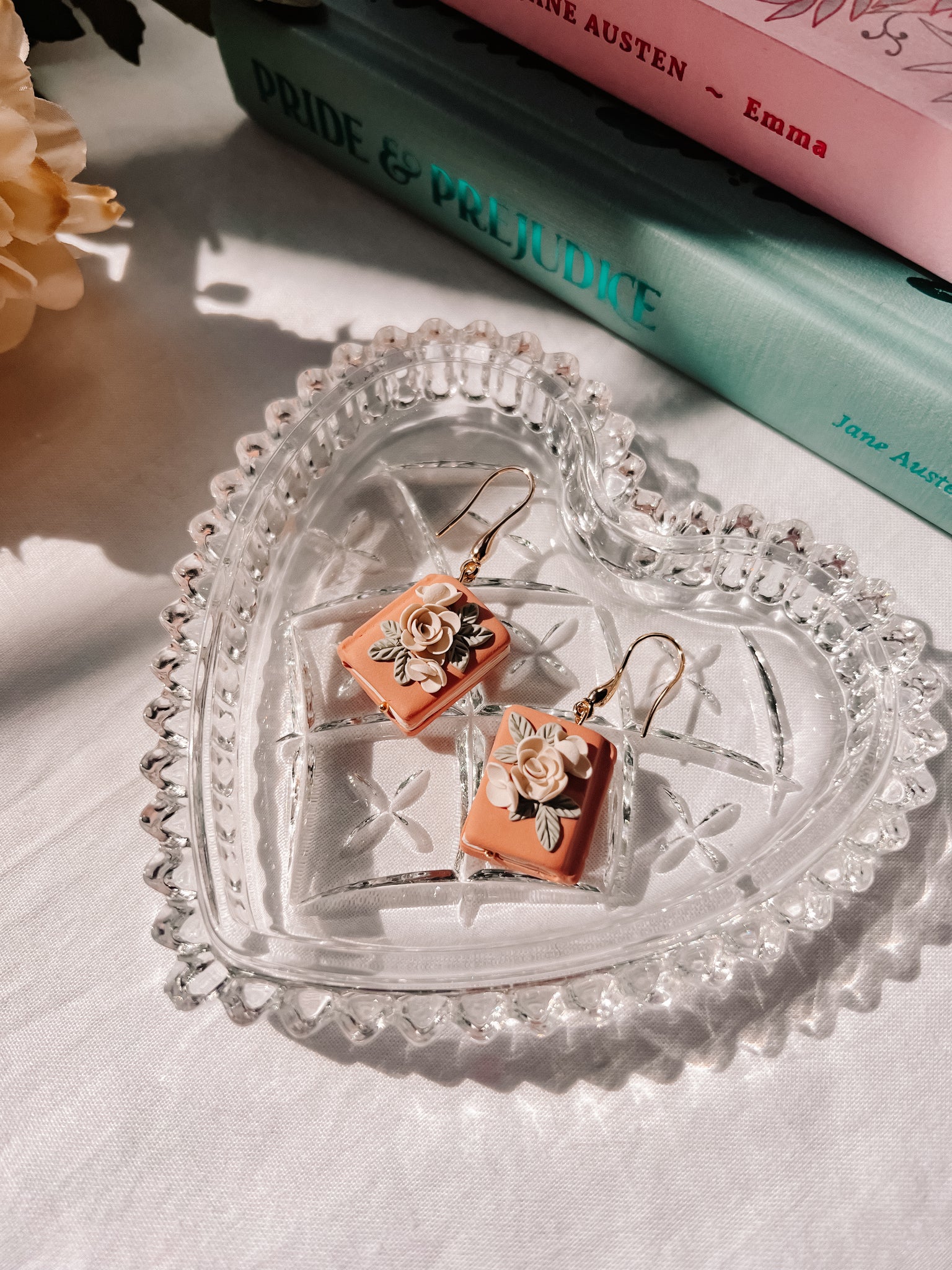 Floral Book Earrings