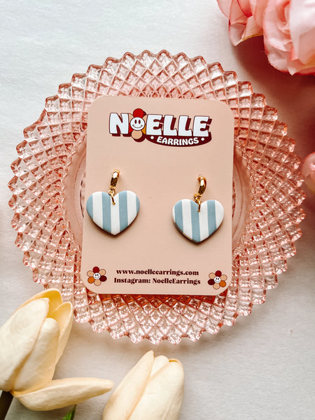 Striped Heart Earrings