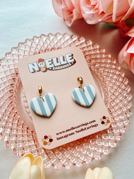 Striped Heart Earrings