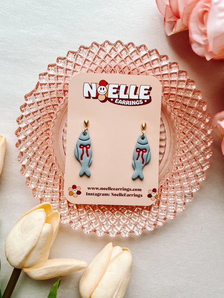 Ribbon Sardine Earrings