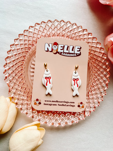 Ribbon Sardine Earrings