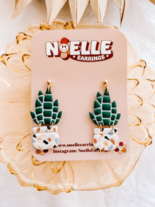 Terrazzo Snake Plant Earrings