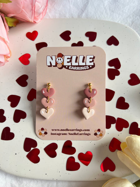 Triple Heart Earrings