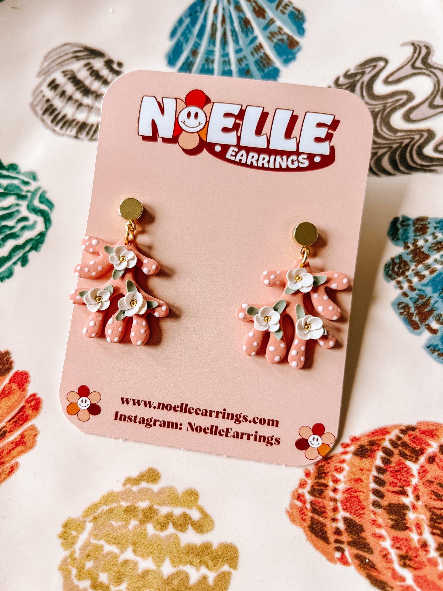 Floral Coral Earrings