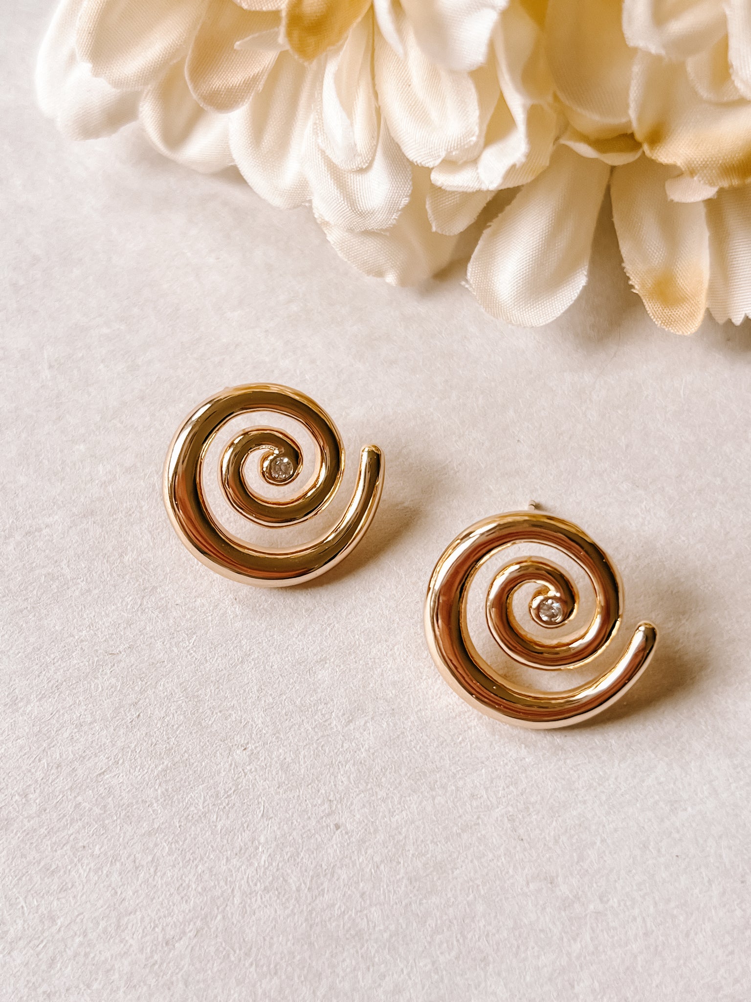 Gold Swirl Earrings