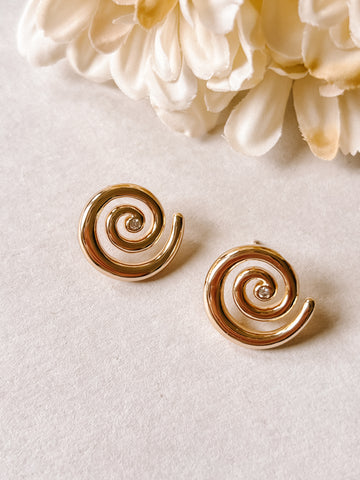 Gold Swirl Earrings