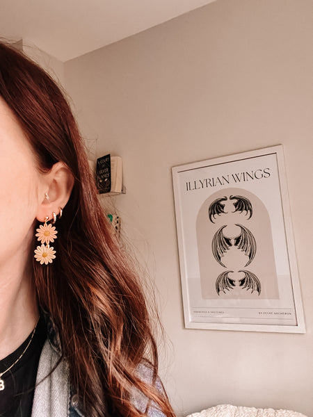 Multi Double Flower Earrings