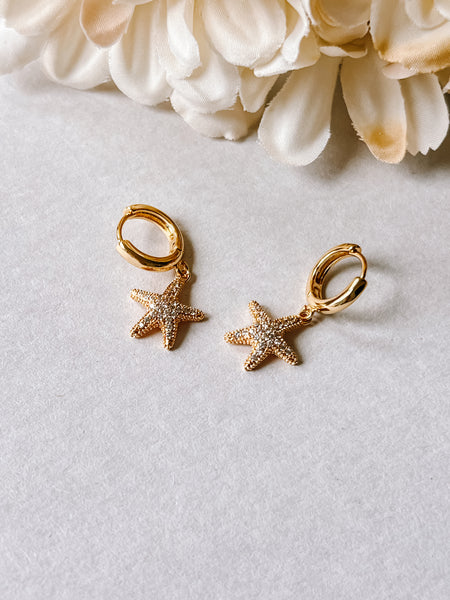 CZ Starfish Earrings
