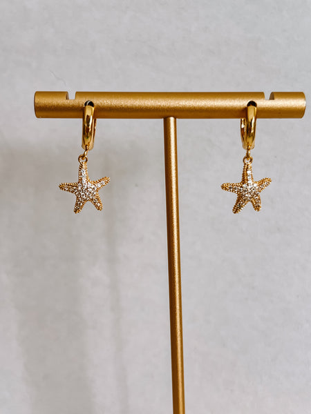 CZ Starfish Earrings