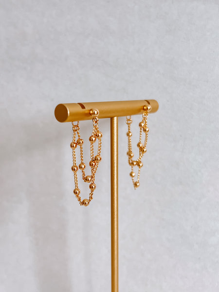 Gold Ball Chain Earrings