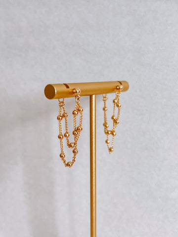Gold Ball Chain Earrings