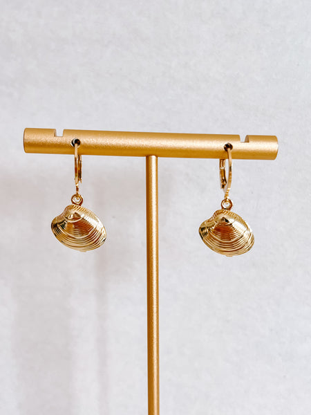 Gold Shell Locket Huggies
