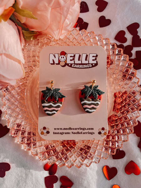 Chocolate Covered Strawberry Earrings