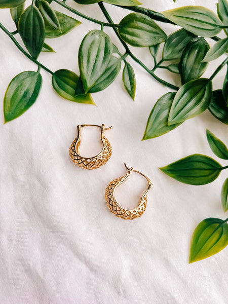 Gold Filled Filigree French Lock Hoops