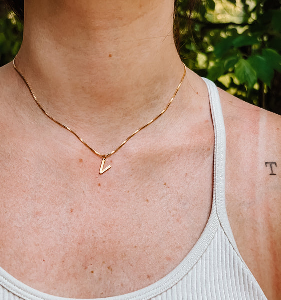 Dainty Gold Filled Initial Necklace